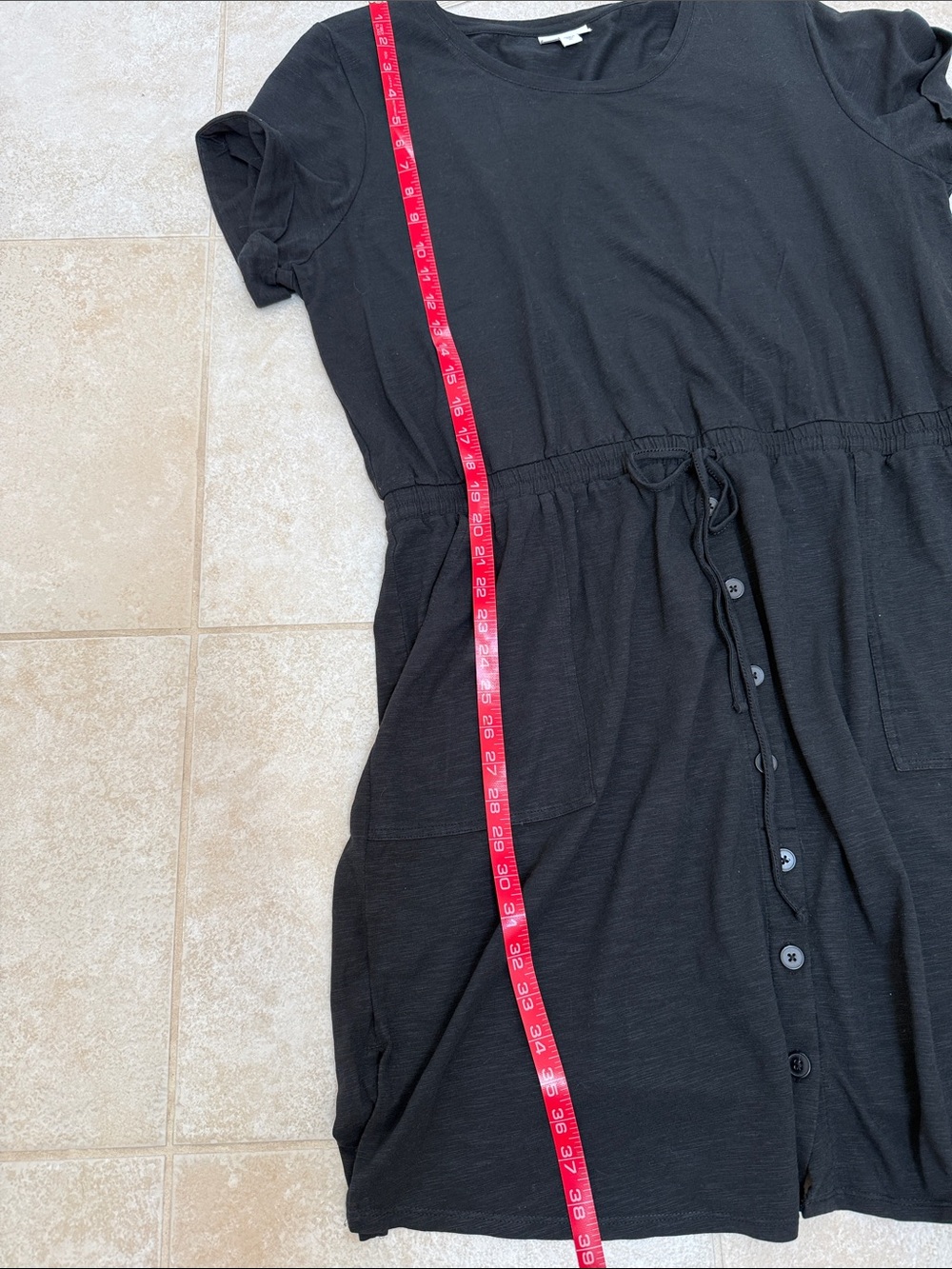 J. JILL short sleeve T-shirt dress with pockets and elastic waist w/ tie size XL - Picture 6 of 7